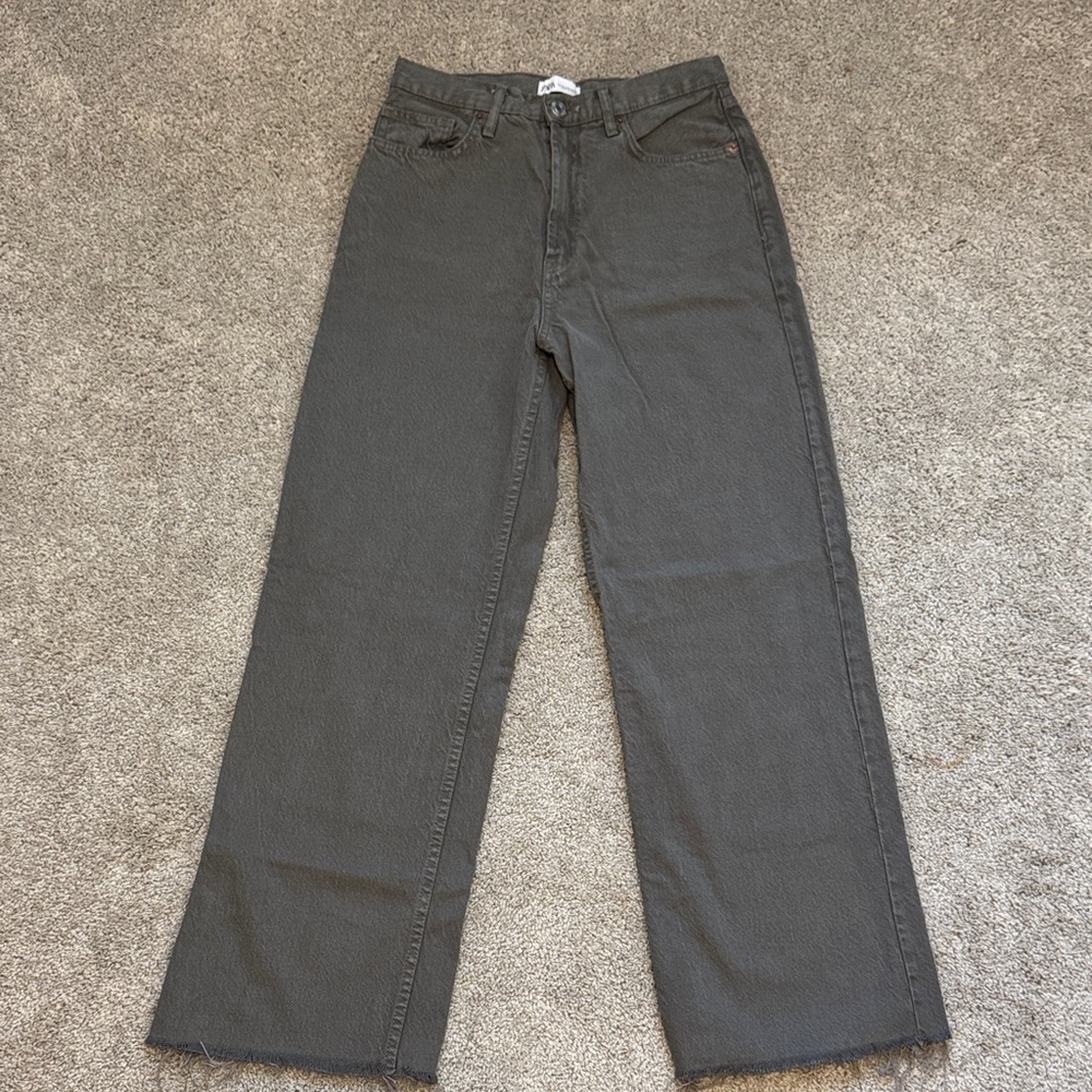 ZARA Gray Wide-Leg Jeans